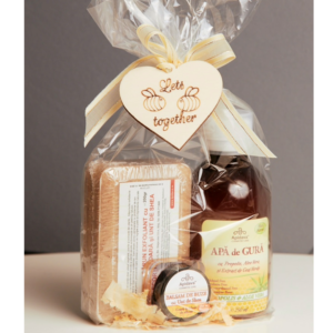 Set cadou ApiCosmetic Apă de gură, Balsam buze, Săpun exfoliant