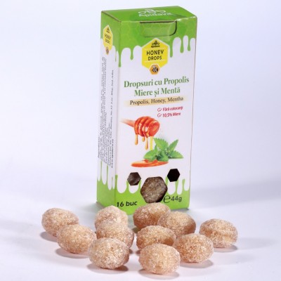 Dropsuri cu Propolis, Miere si Menta 44g